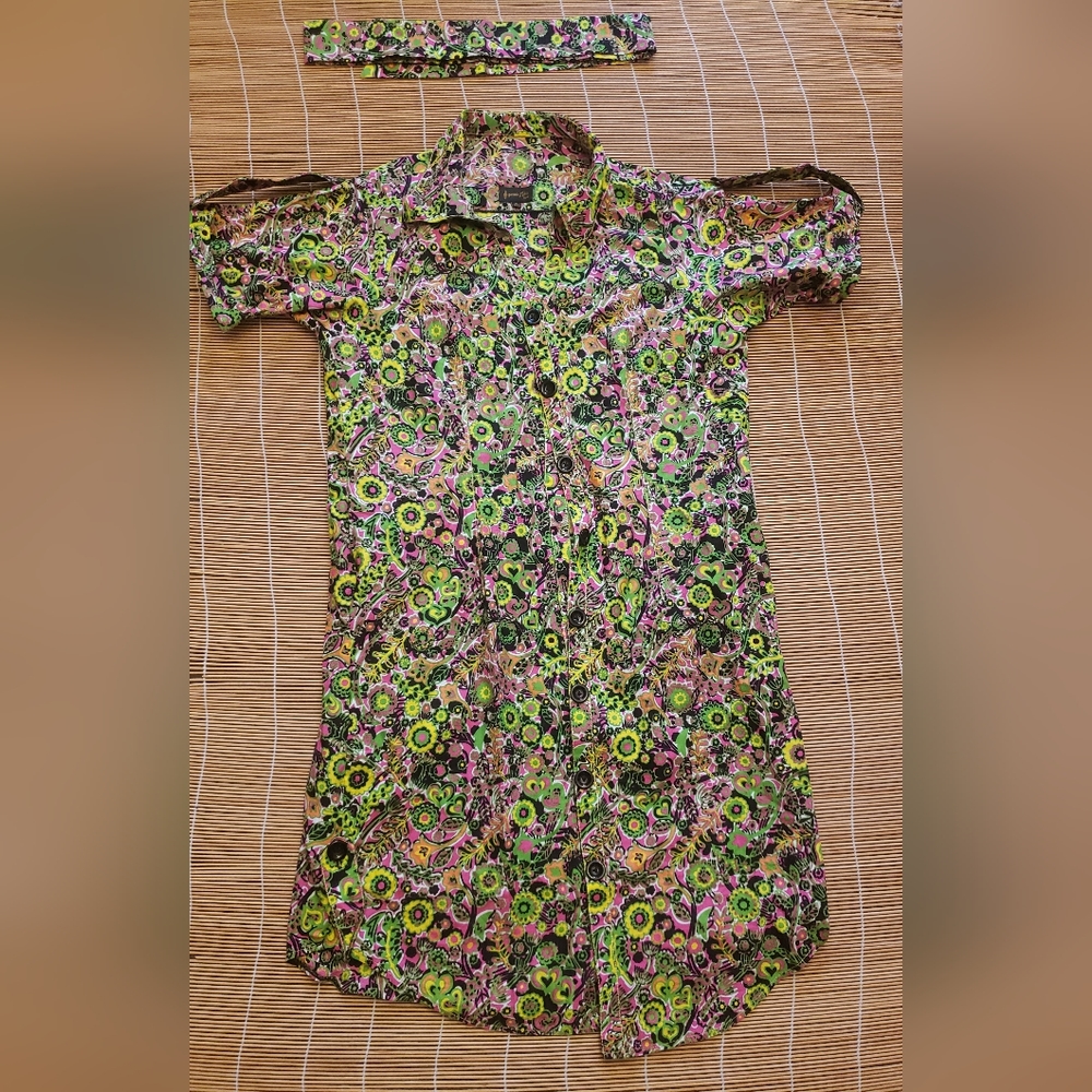 Ankara shirt dress with belt (can be as a headband)